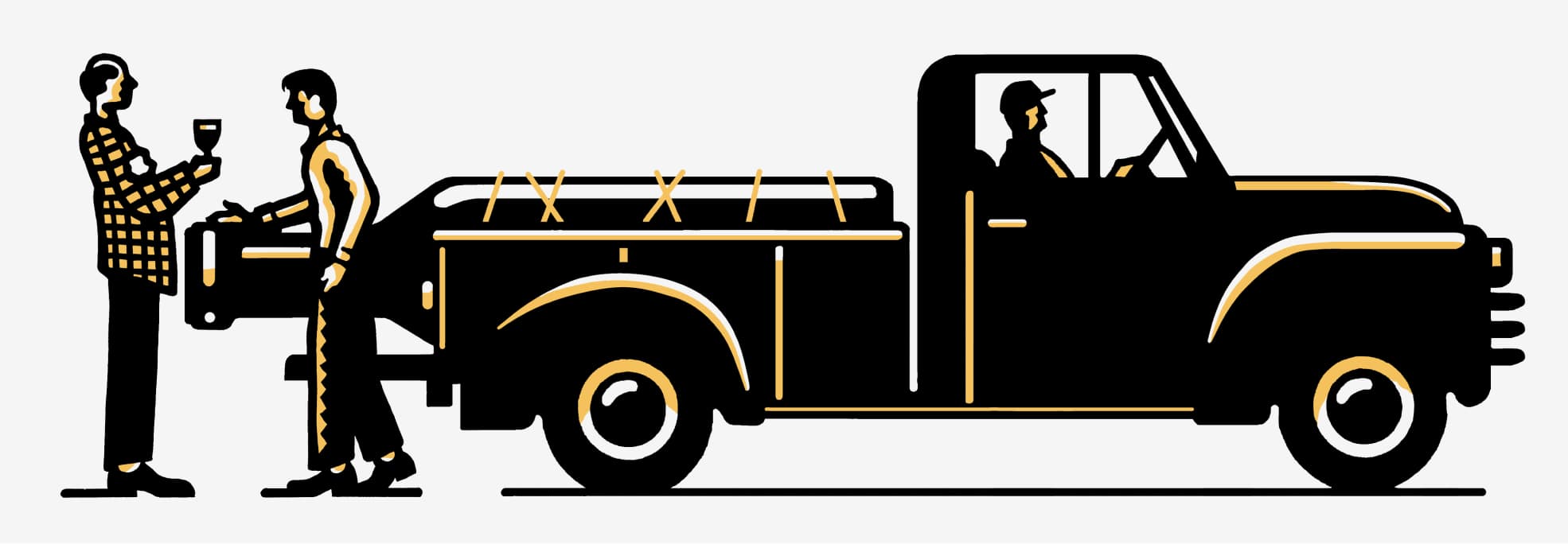 truck of wine illustration